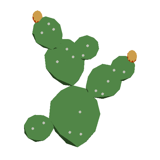 a low-poly pricklypear, spinning
