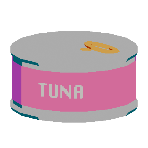 a low-poly can of tuna, spinning